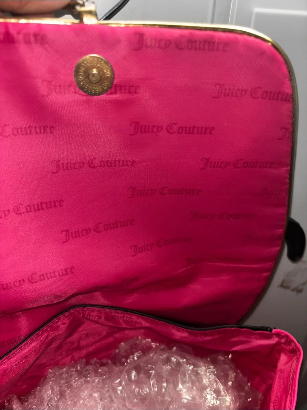 Juicy Couture Black & Hot Pink Backpack w/Gold Hardware adjustable straps nwot
